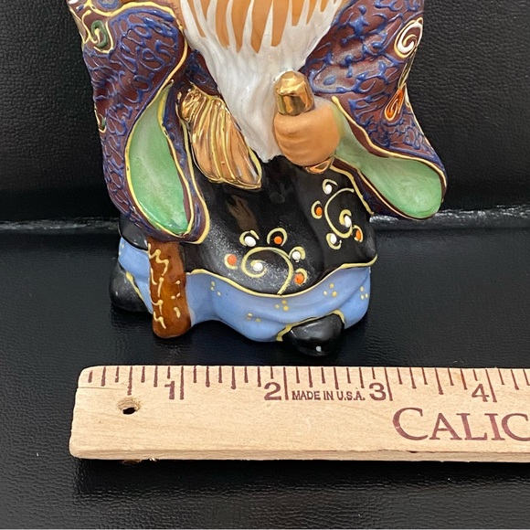Vintage Signed Kutani Fukurokuju God Of Longevity & Wisdom 6” Porcelain Figurine - Picture 4 of 14